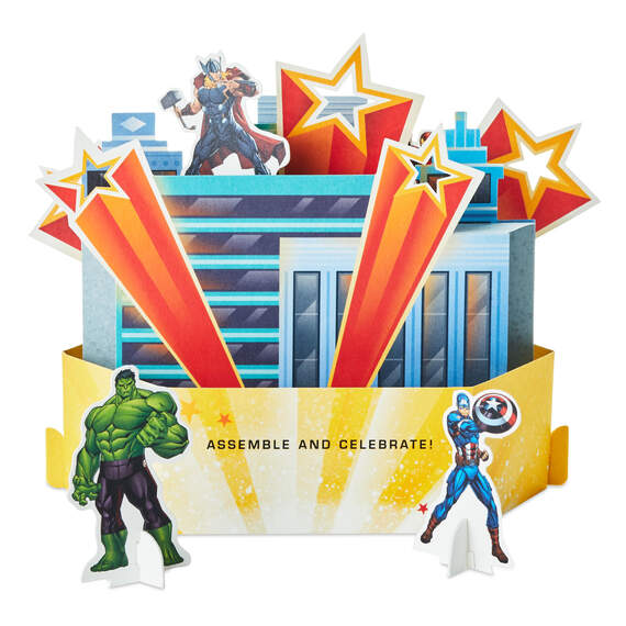 Marvel Avengers Assemble and Celebrate 3D Pop-Up Card With Playset, , large image number 2
