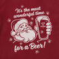 Men's Time for a Beer Santa Maroon Long Sleeve Tee  image number 2