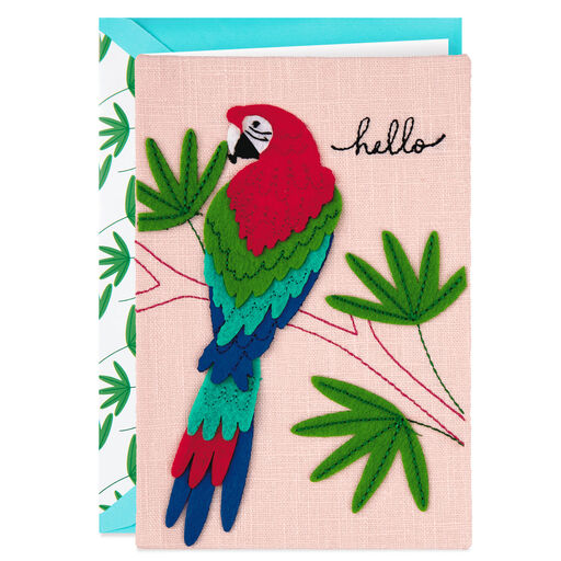 Colorful Parrot Hello Blank Card, 
