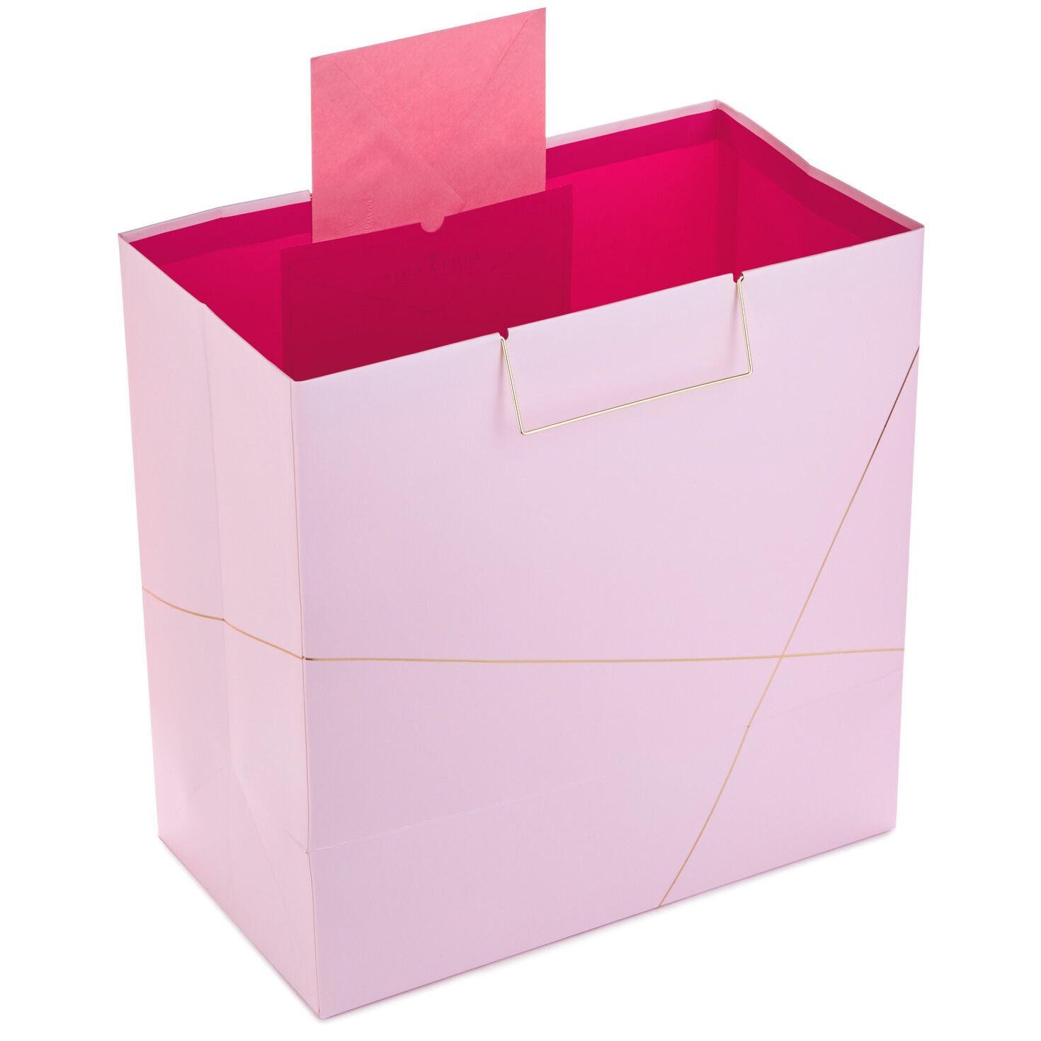 Light Pink With Gold Extra-Deep Square Gift Bag, 15" for only USD 7.99 | Hallmark