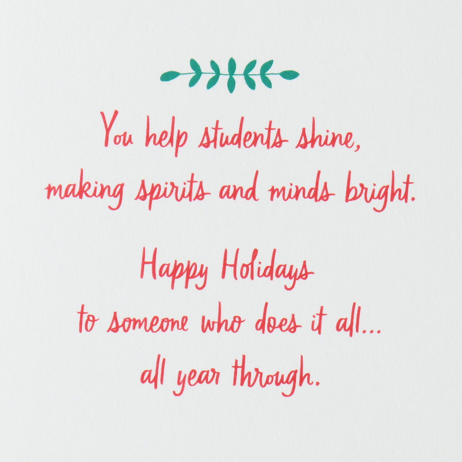 You Help Students Shine Christmas Thank-You Card for Teacher, , large image number 2