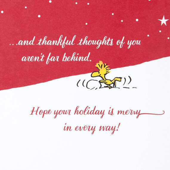 Peanuts® Snoopy Skating Thankful Thoughts of You Christmas Card, , large image number 2