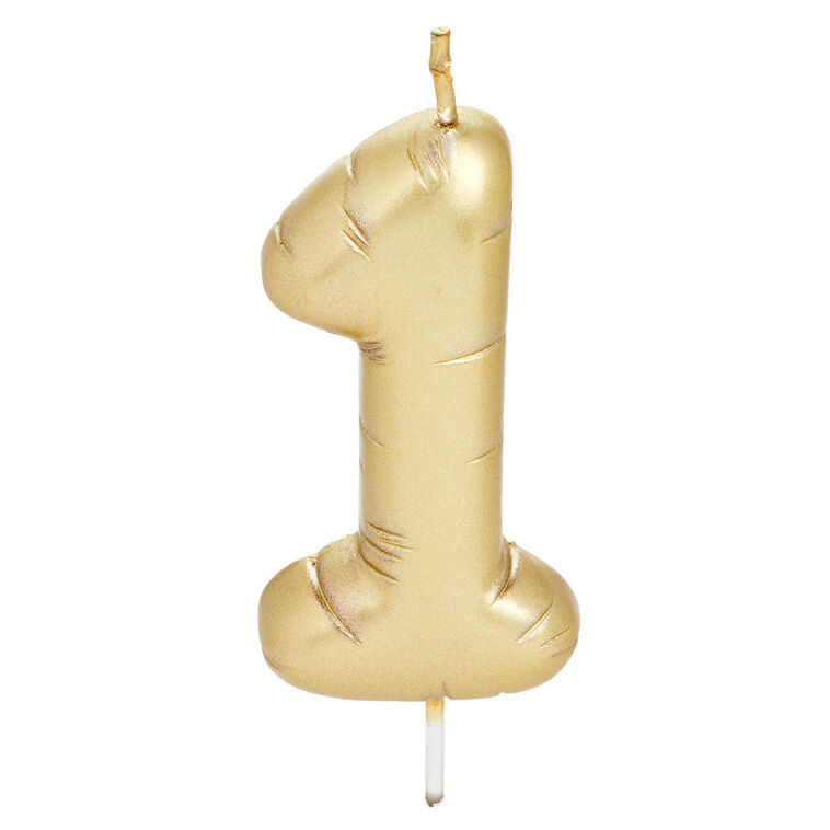 Metallic Gold Balloon Birthday Candle