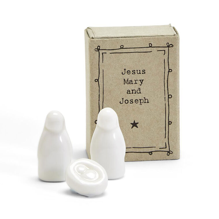 Two's Company Miniature Holy Family Porcelain Nativity Set