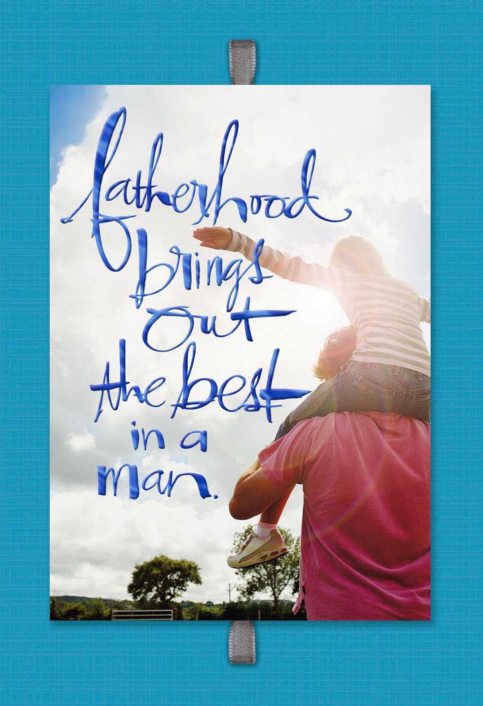 Child on Dad's Shoulders Father's Day Card