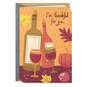 Thankful for You and Wine Funny Thanksgiving Card, , large image number 1
