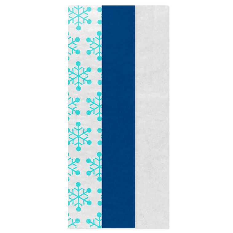 Snowflakes/Blue/White 3-Pack Assortment Holiday Tissue Paper, 30 sheets