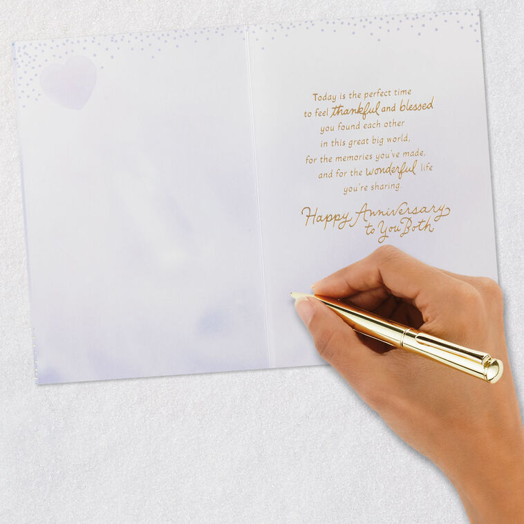 Heart on Purple Anniversary Card for Couple  image number 6