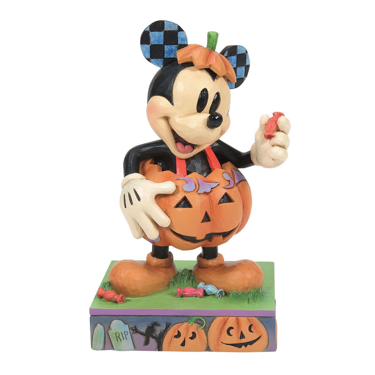 Jim Shore Disney Mickey Mouse in Pumpkin Costume Figurine, 6.1"
