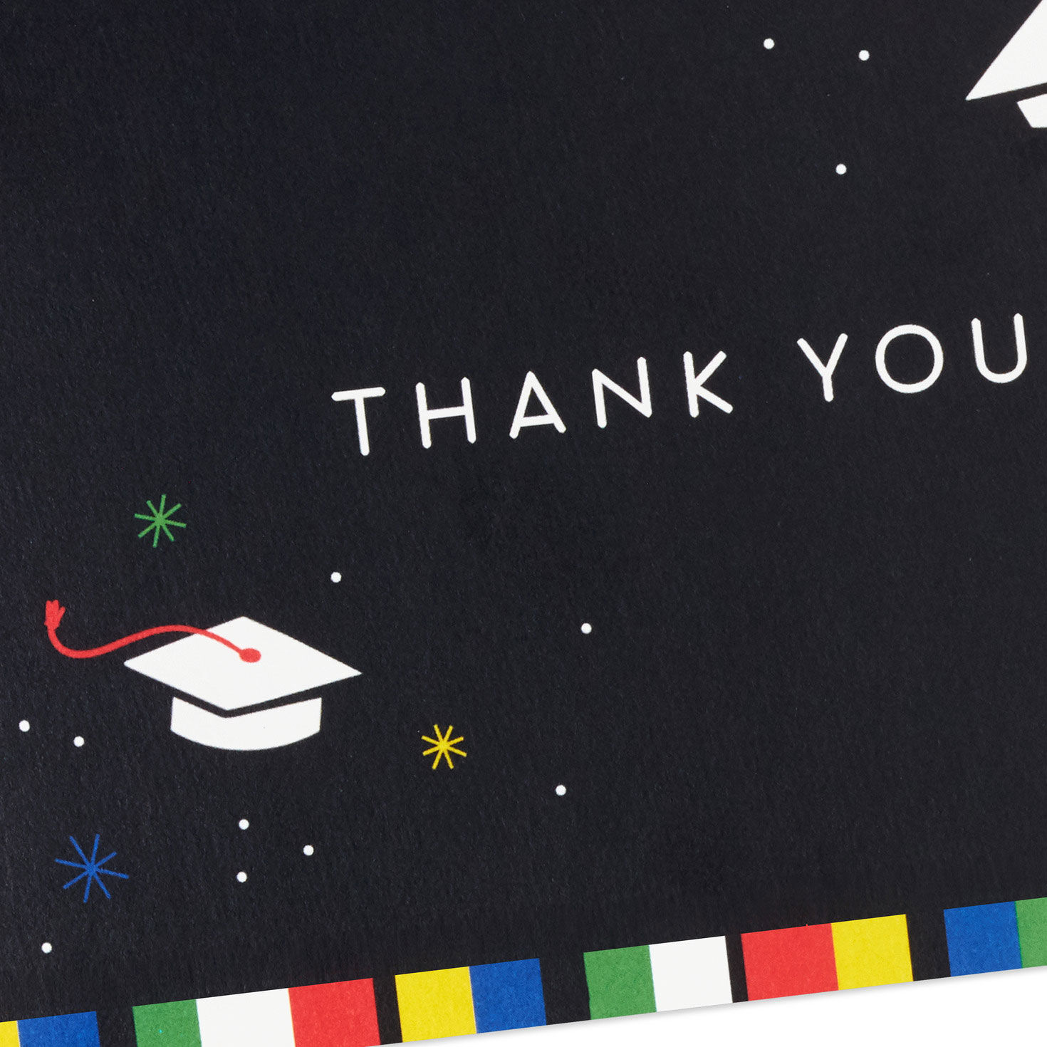 Black with Colorful Border Grads Thank-You Cards  image number 3