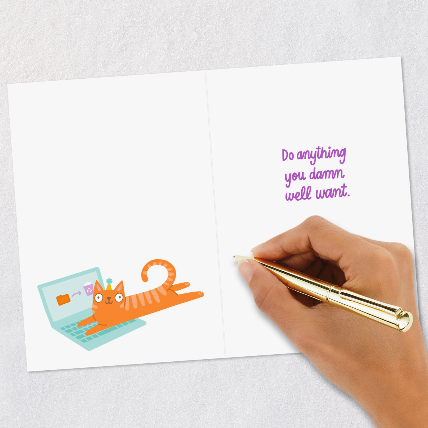 Do Anything You Damn Well Want Funny Birthday Card Signing card image number 6