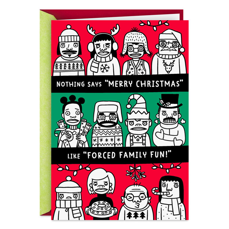 Forced Family Fun Funny Christmas Card
