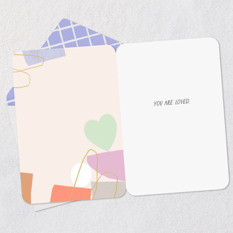 Heart and Abstract Shapes Love Card Open card with envelope image number 3