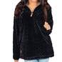 Simply Southern Black Fuzzy Women's Quarter Zip Pullover, , large image number 1