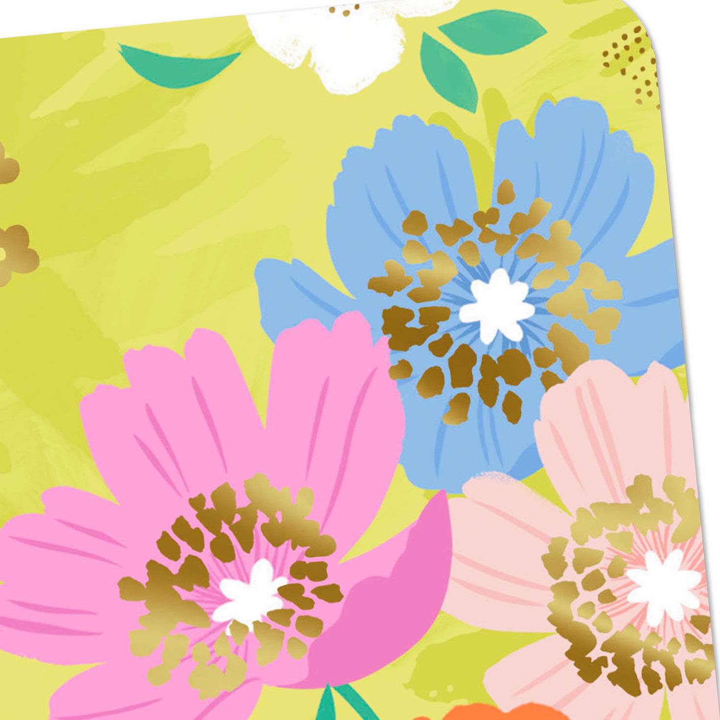 Colorful Flowers on Green Blank Card Card Front Detail image number 3