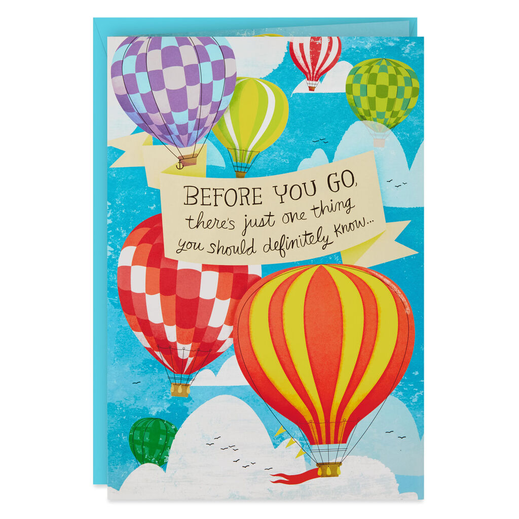 You Ll Be Missed Hot Air Balloon Decoration Jumbo Goodbye Card 16