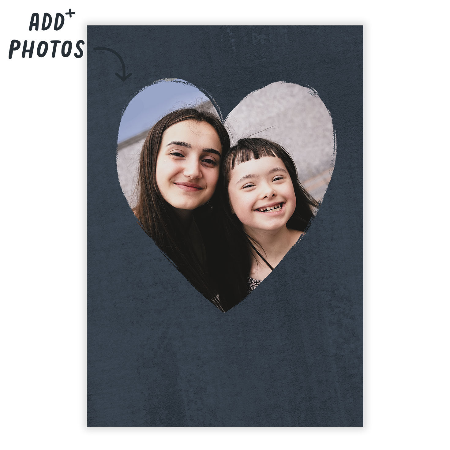 Personalized Navy Heart Frame Blank eCard, , large image number 2