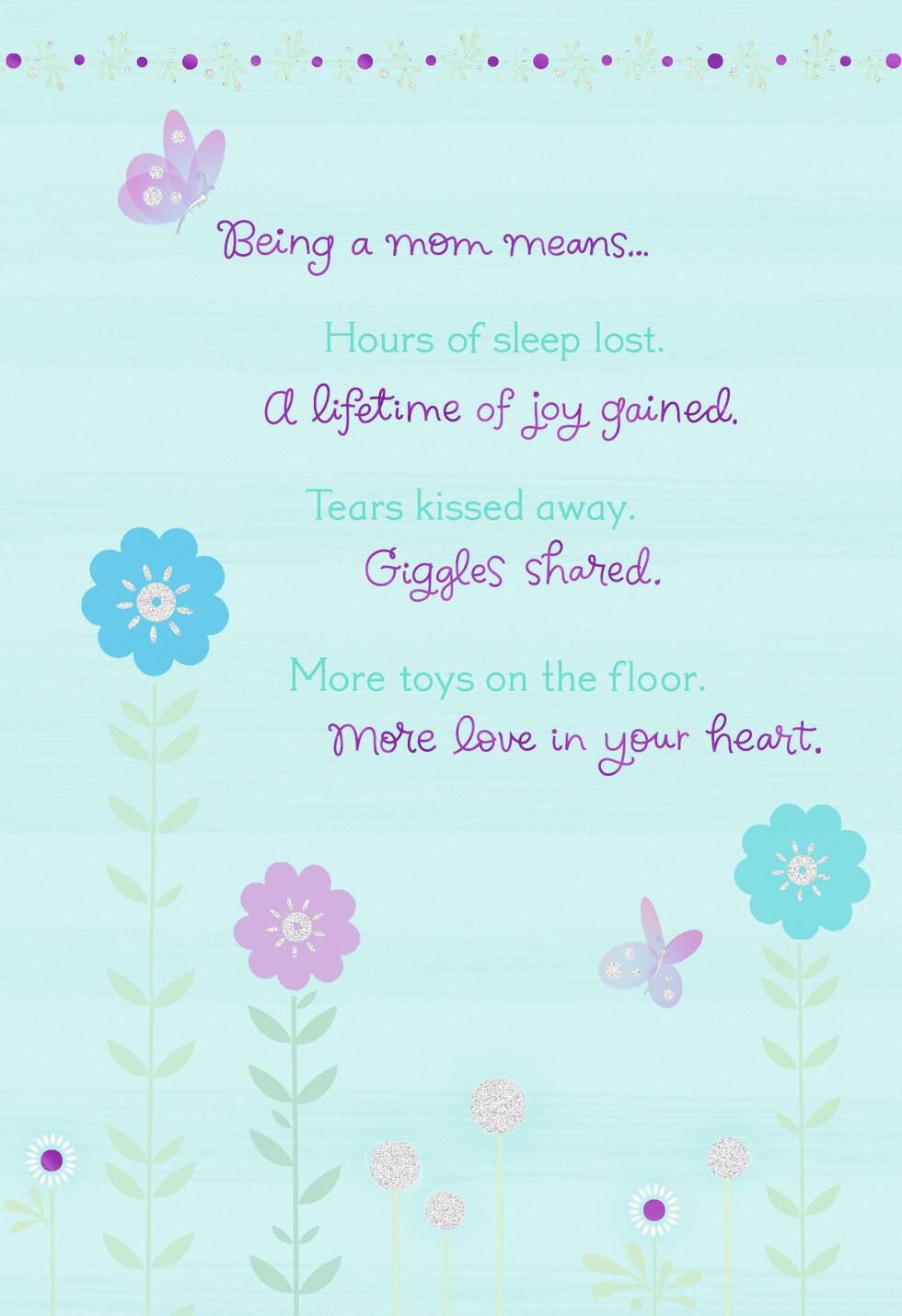 What Being a Mom Means, Mother's Day Card-to-Be