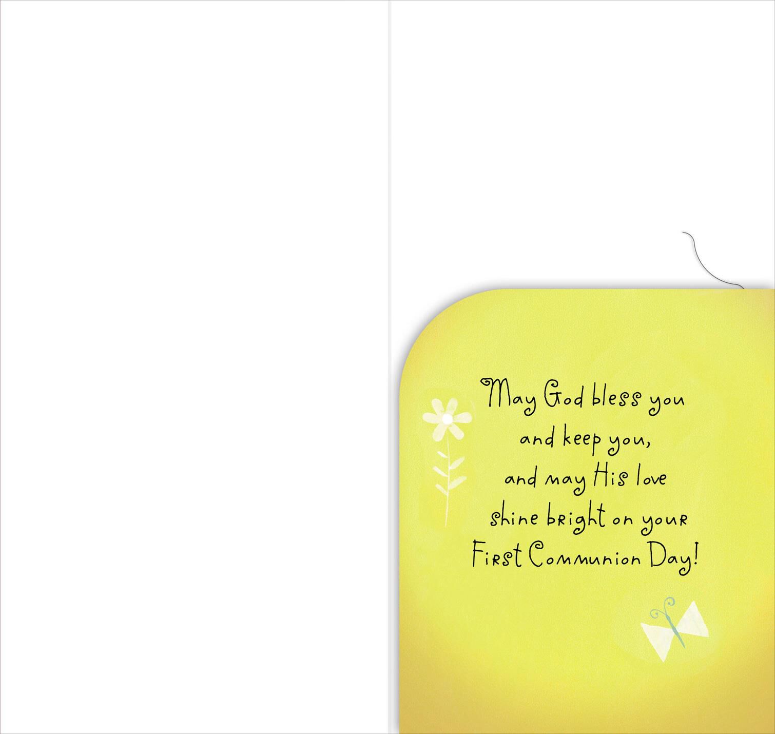 Butterfly and Flowers First Communion Money Holder Card