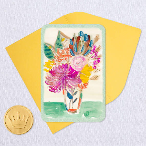 3.25" Mini Vase of Flowers Blank Card, , large image number 5
