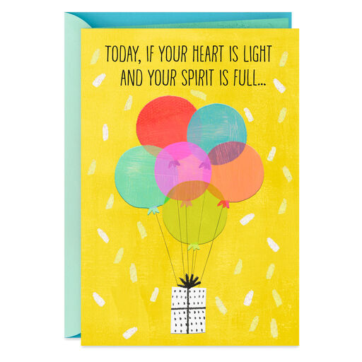 A Light Heart and Full Spirit Birthday Card, 