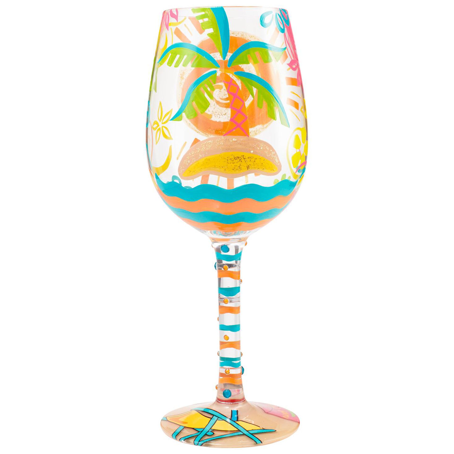 Lolita Here Comes Summer Handpainted Wine Glass 15 Oz Summer Fun Hallmark