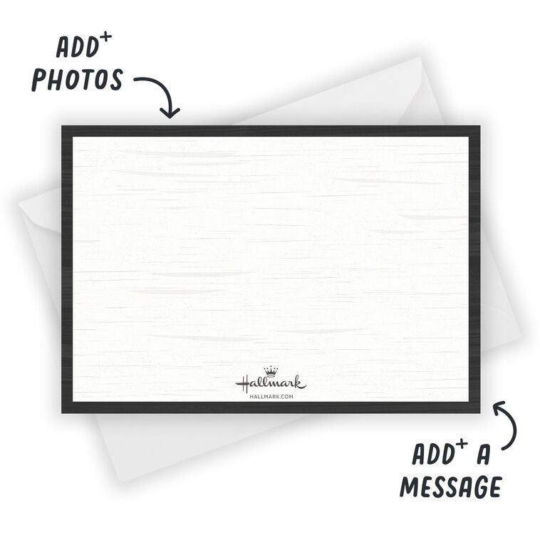 Black & White Rustic Flat Christmas Photo Card, , large image number 3