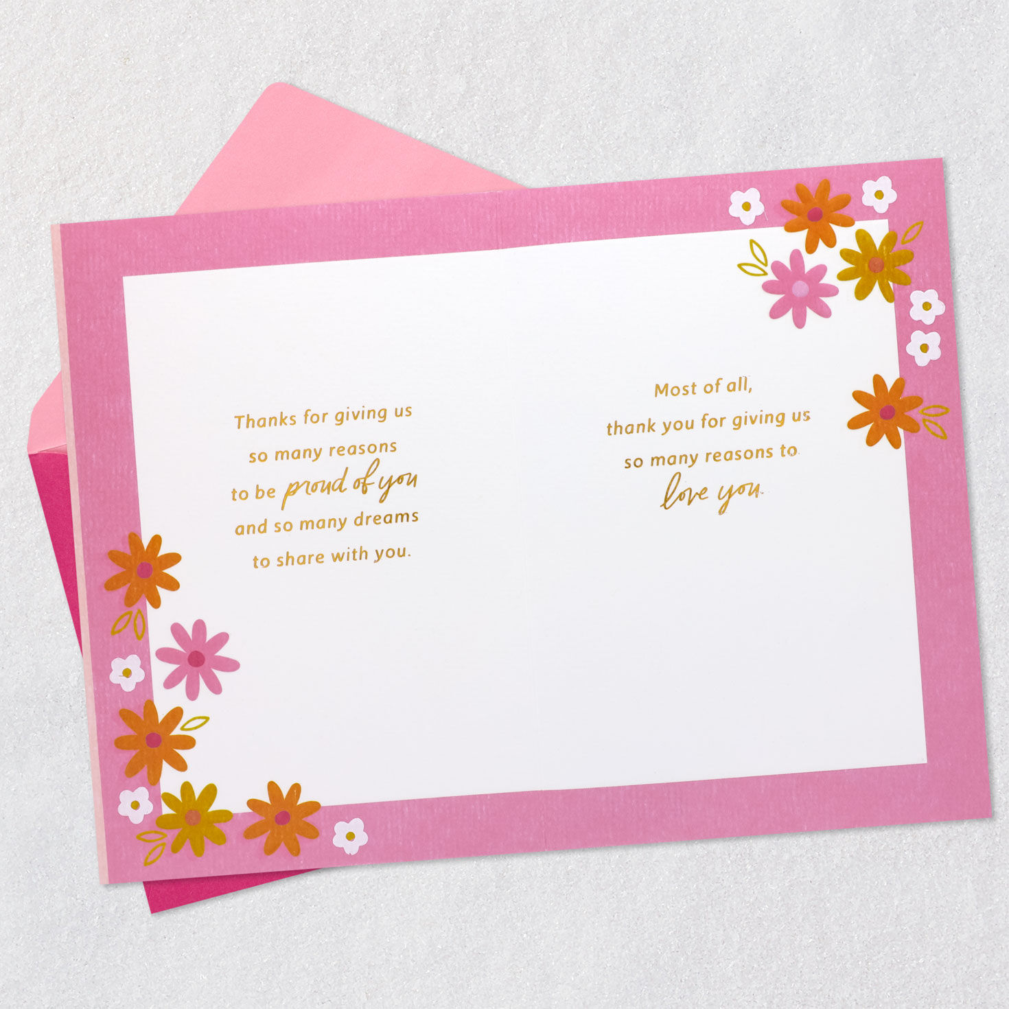 Colorful Flowers Birthday Card for Daughter Open card with envelope image number 4