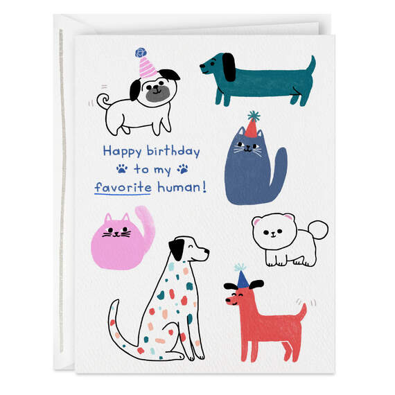 You're My Favorite Human Blank Birthday Card, , large image number 1