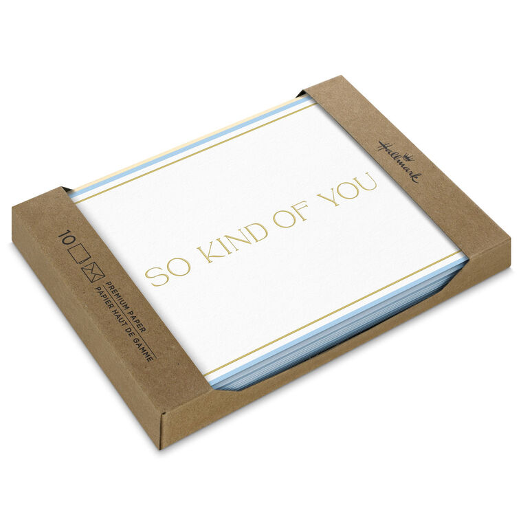 Gold Foil on White Blank Thank You Note Cards Pack  image number 1