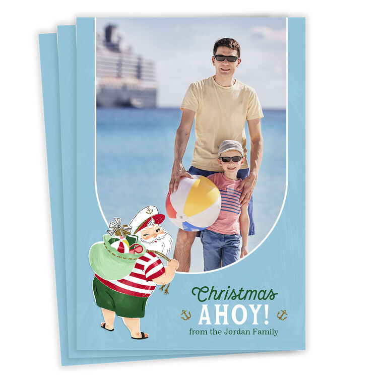 Hallmark Christmas Cruise Ahoy Flat Photo Card