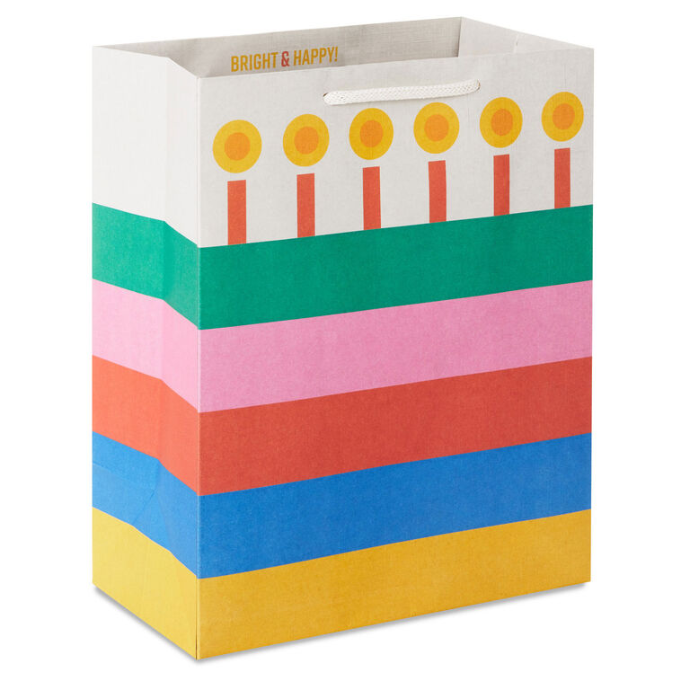 9.6" Bold Striped Cake Medium Birthday Gift Bag