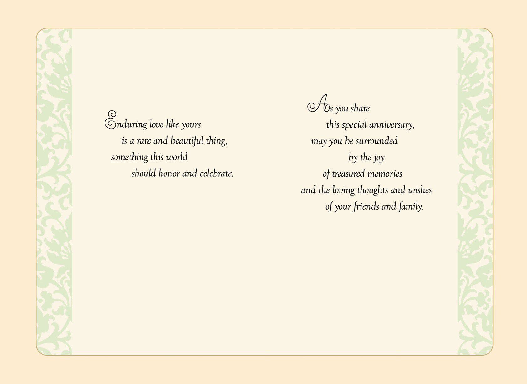 Black Flocking and Green Ribbon 55th Anniversary Card