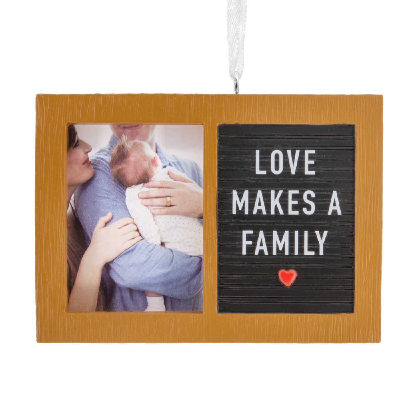 Love Makes a Family Letter Board Photo Frame Hallmark Ornament