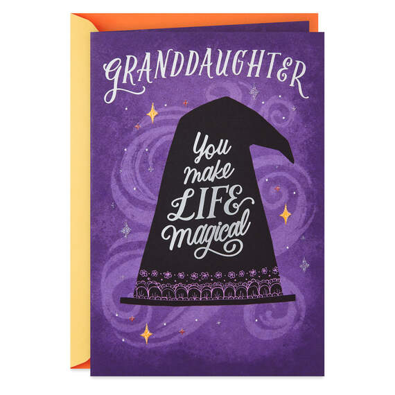 Black Witch's Hat Halloween Card for Granddaughter, , large image number 1