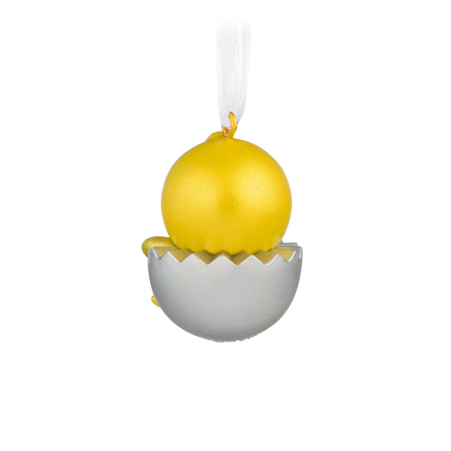 Yellow Chick in Egg Keepsake Ornament Back image number 6