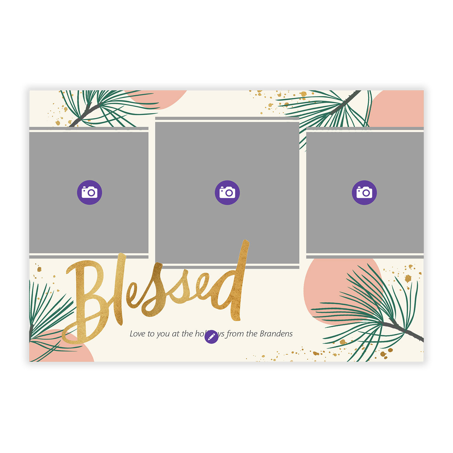 Blessed Yule Flat Christmas Photo Card, , large image number 5