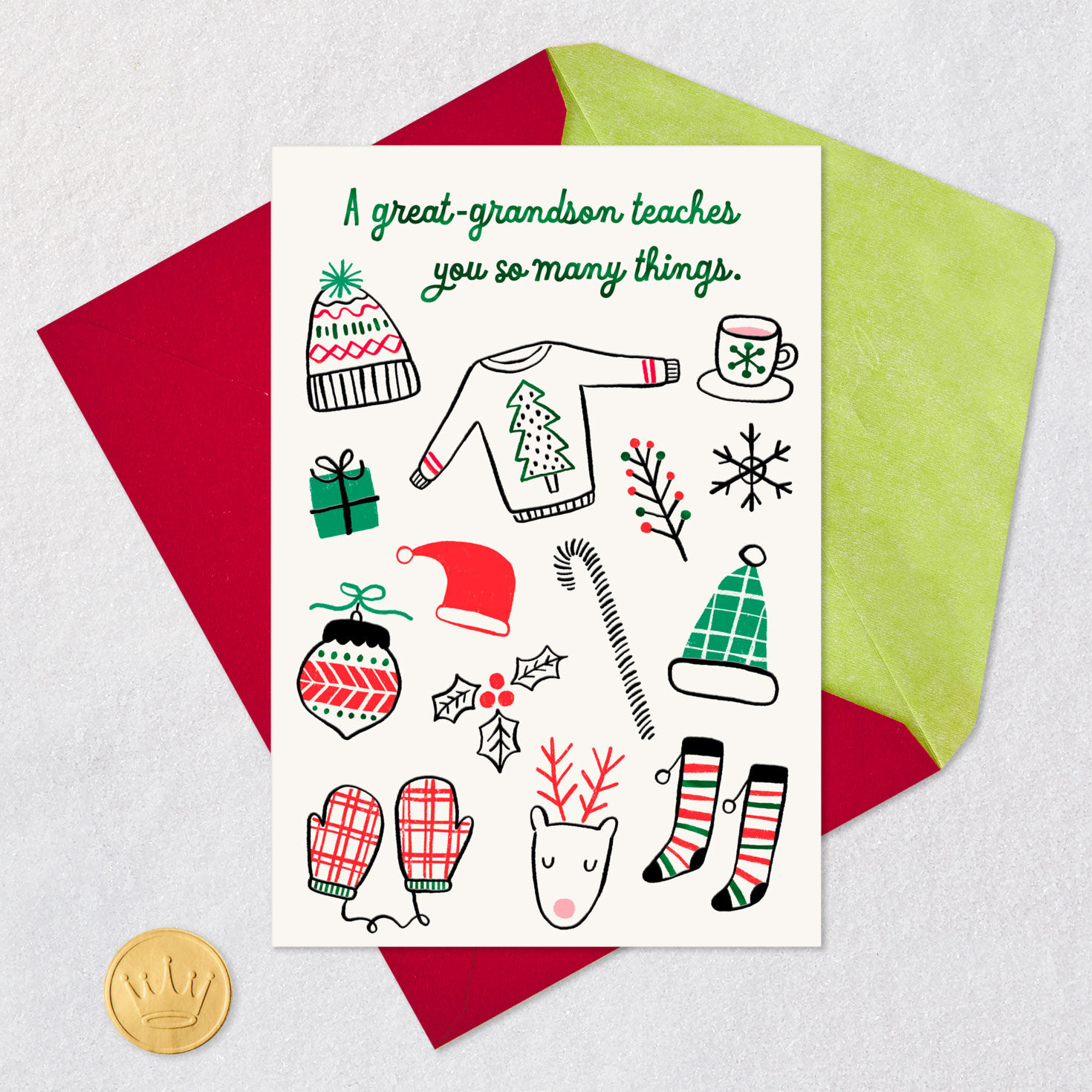 Love and Pride Christmas Card for Great-Grandson, , large image number 5