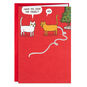 Two Cats with Tree and Tinsel Red Christmas Card Card Front image number 1