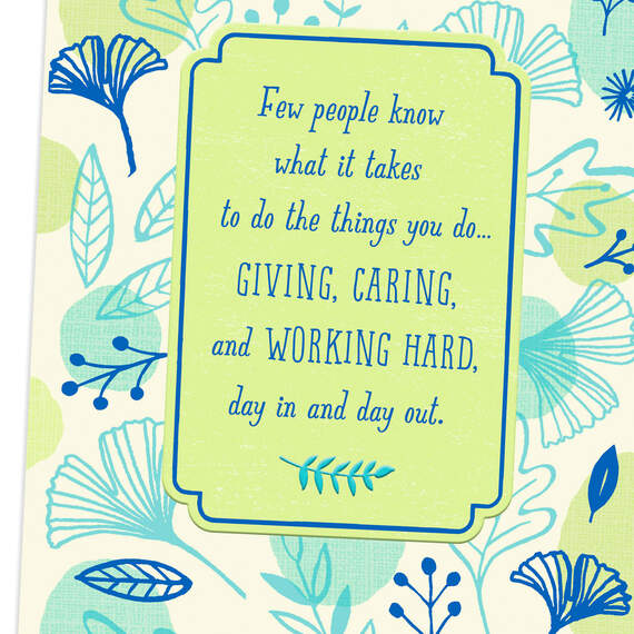 Giving, Caring and Working Hard Thank-You Card, , large image number 4