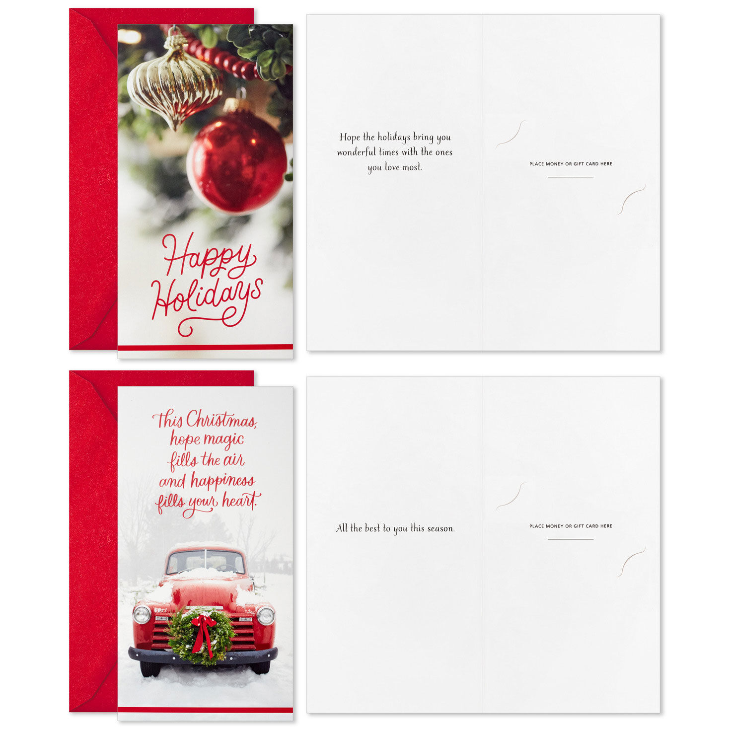 Red Green Money Holder Christmas Cards Assortment Card Front with Sentiment image number 3