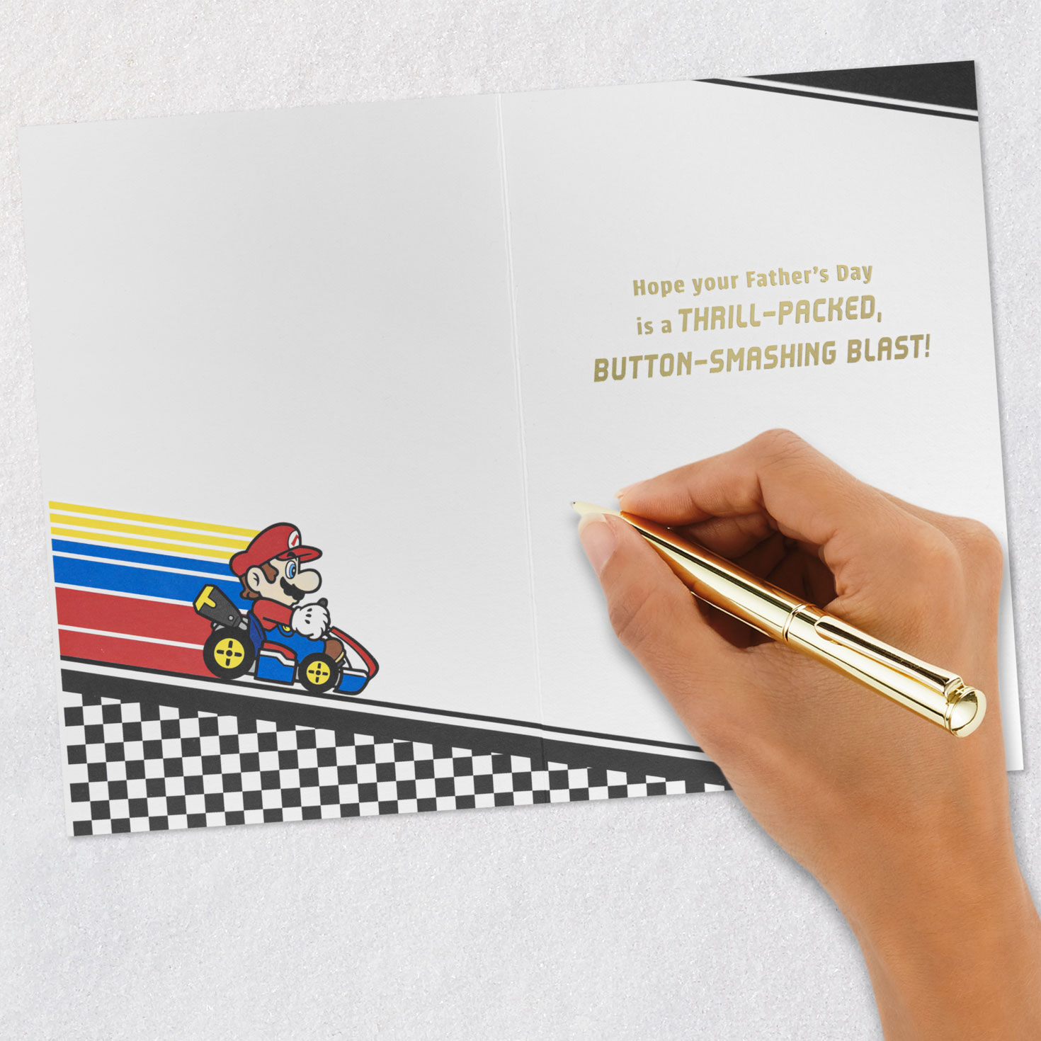 Nintendo Mario Kart Dad Father's Day Card From Kids Signing card image number 6