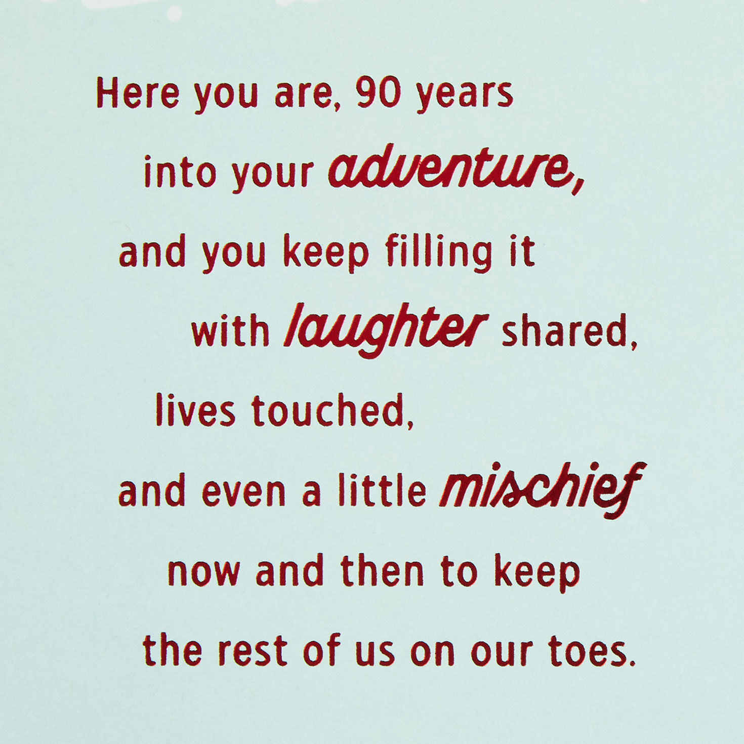 Love How You Live Your Adventure 90th Birthday Card, , large image number 2