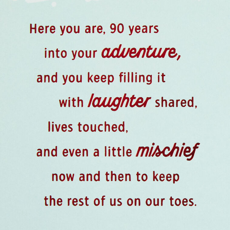 Love How You Live Your Adventure 90th Birthday Card, , large image number 2