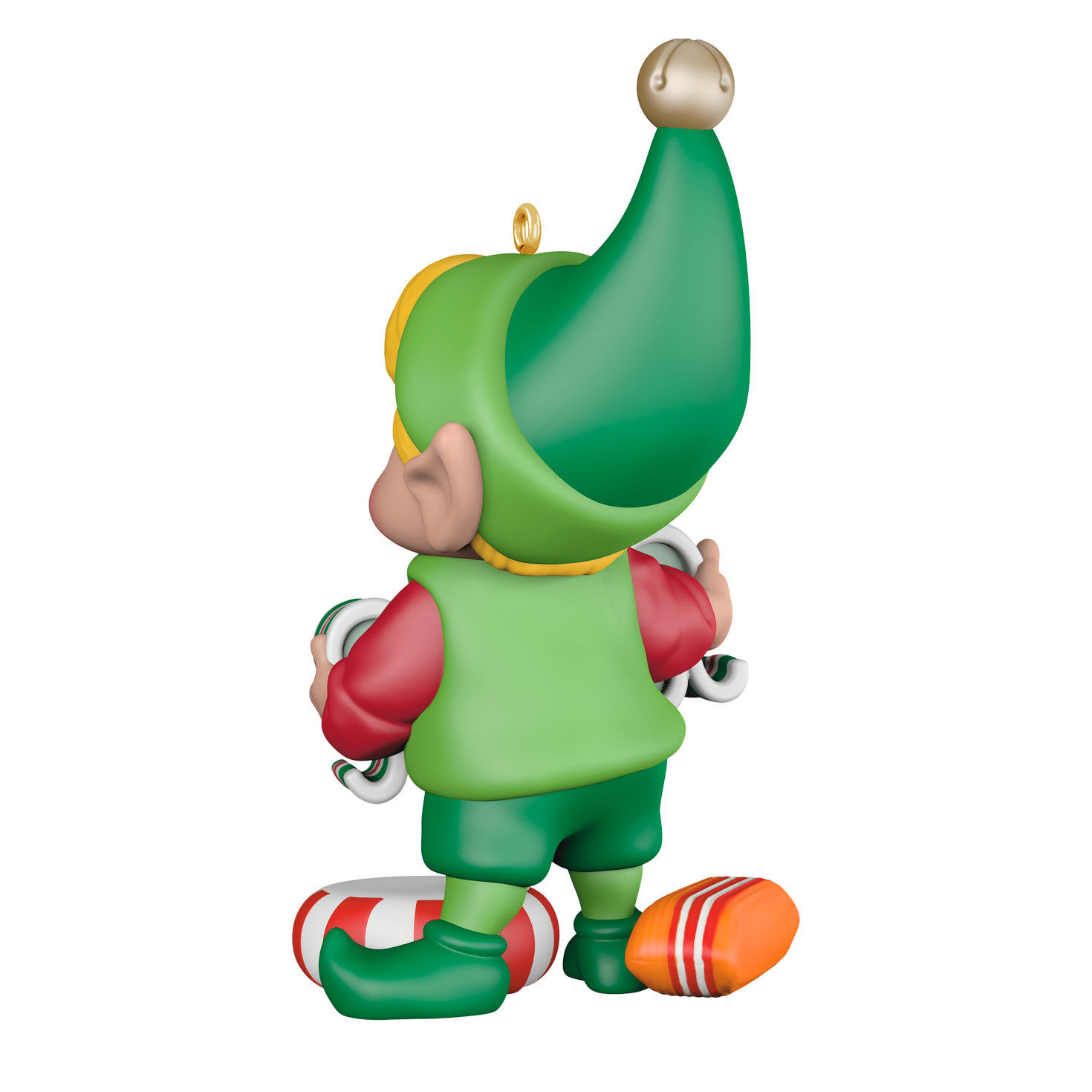 Elf With Vintage Candy Keepsake Ornament Back image number 6