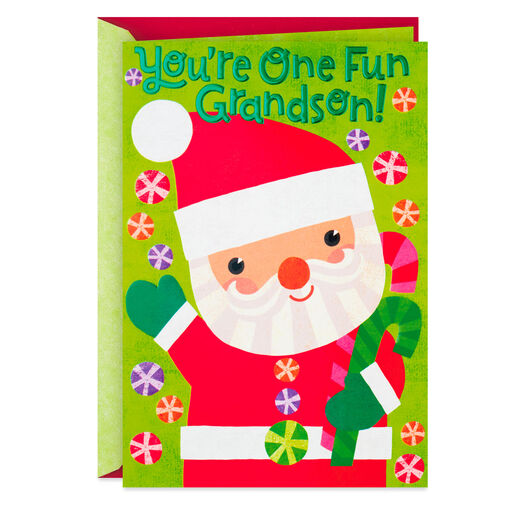 One Fun Grandson Christmas Card, 