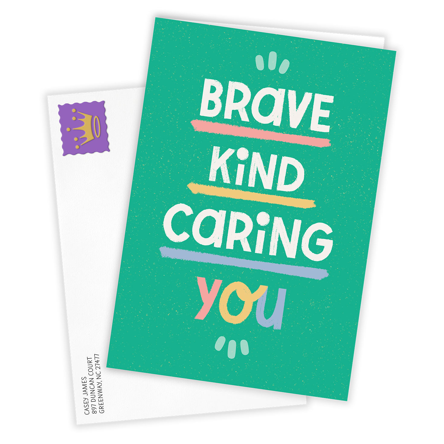 Brave Kind Caring You Personalized Everyday Card Card Front with Envelope image number 2