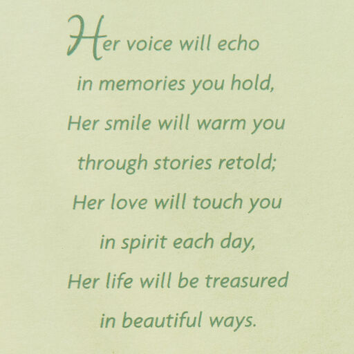 Comforted by Memories Religious Sympathy Card for Loss of Mom, 