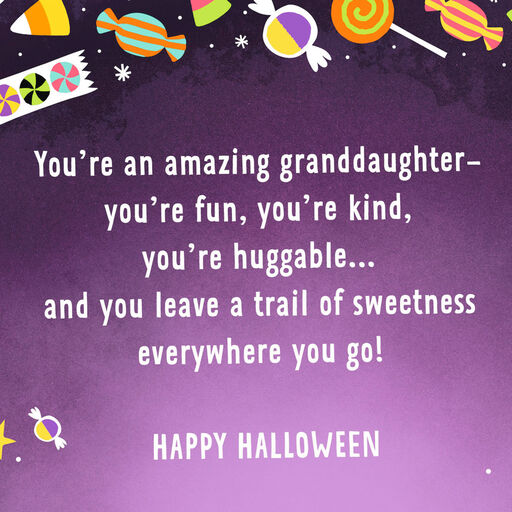 Sweet and Huggable Halloween Card for Granddaughter, 