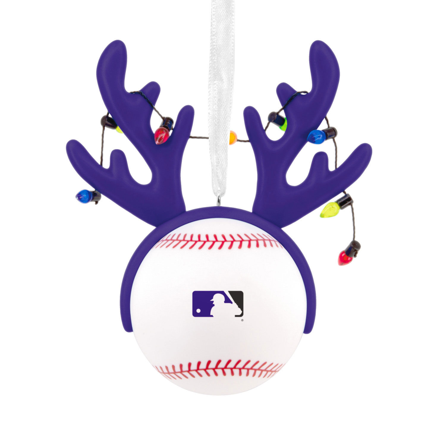 Rockies Reindeer Baseball Christmas Ornament back image number 6